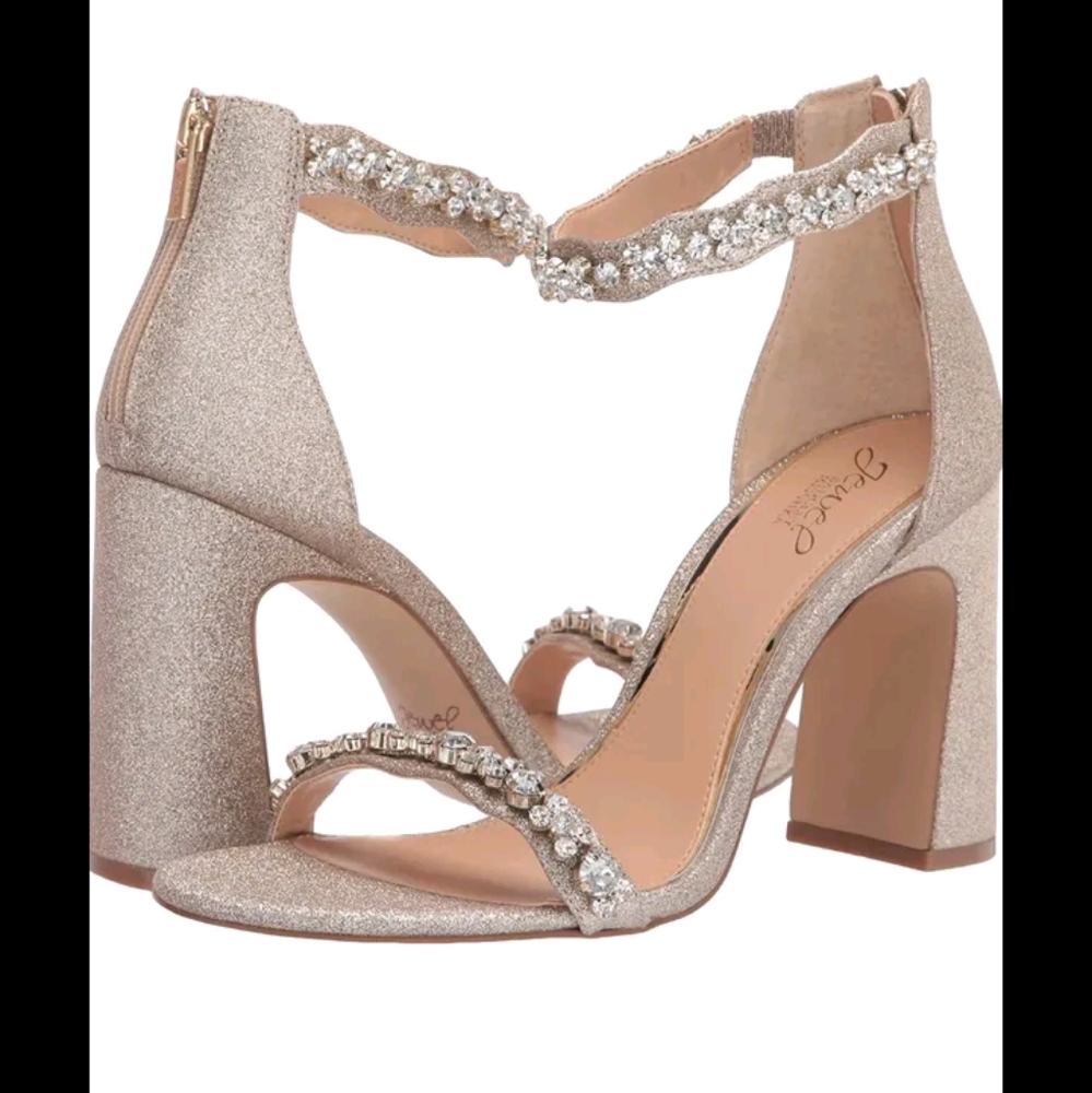 Gold beaded high heels